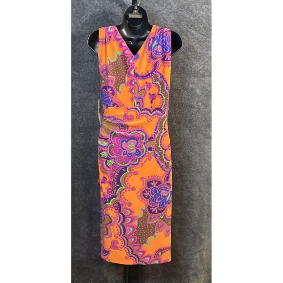 LAUREN RALPH LAUREN MULTICOLOR ABSTRACT PRINT DRESS SZ 6 NWT - Picture 8 of 15
